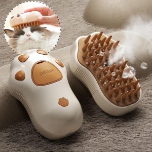 petspa pro paws 3 in 1 electric steam grooming brush for cats & dogs